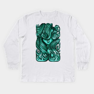 Luscious Locks - Arcadia Green Kids Long Sleeve T-Shirt